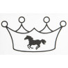 Motif thermocollant couronne et cheval HKM - Noir ps film