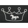Motif thermocollant couronne et cheval HKM - Argent extraflex