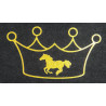 Strijkembleem kroon en paard HKM - Or flex moda glitter