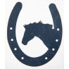 Motif thermocollant fer à cheval et cheval HKM - Bleu marine ps film
