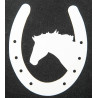 Motif thermocollant fer à cheval et cheval HKM - Blanc
