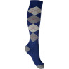 Chaussettes HKM Warming up - Bleu / gris carreaux