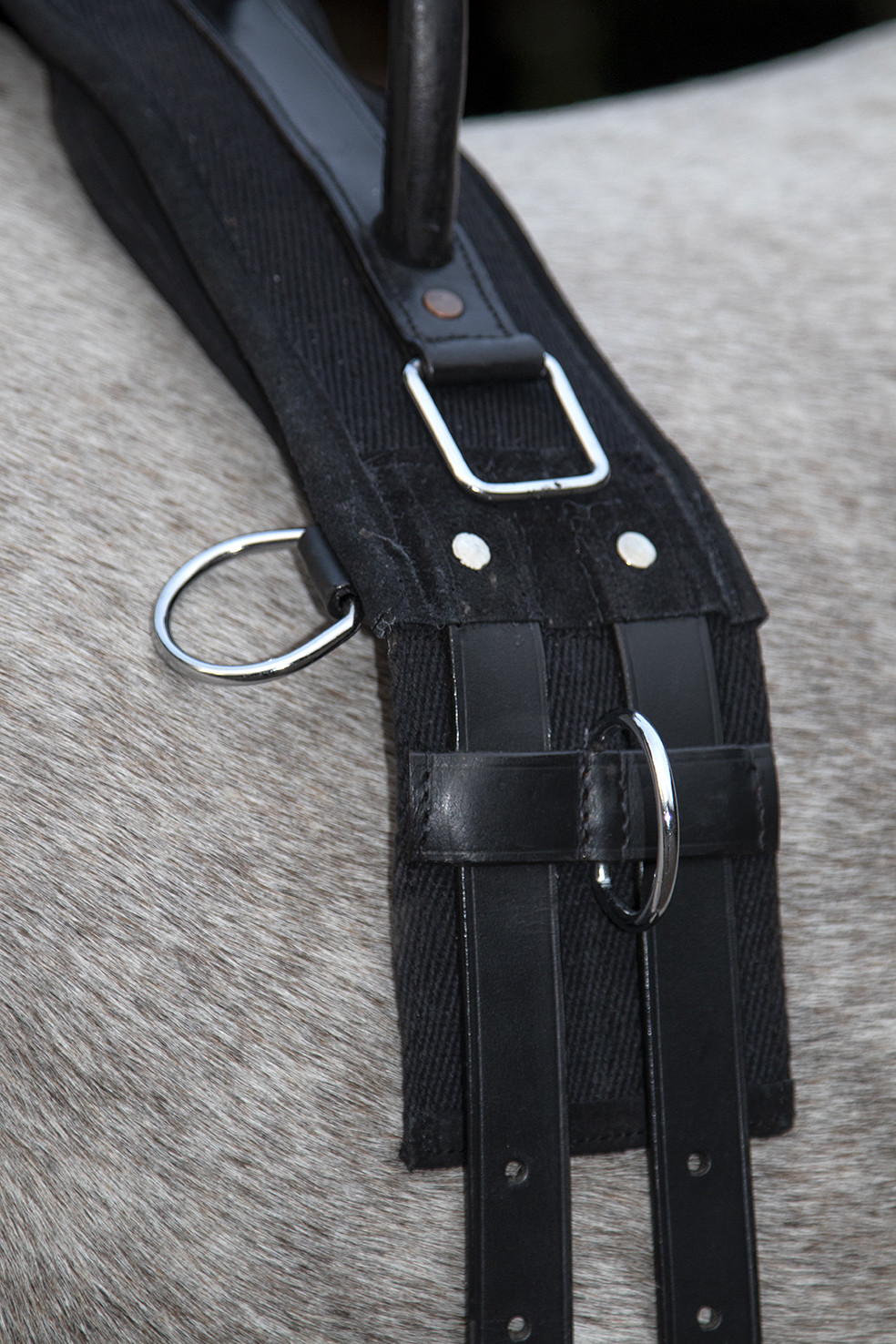 Canvas longeersingel met handvat HKM Zwart