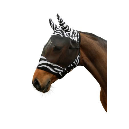Beschermend vliegenmasker Zebra met oorbescherming Covalliero