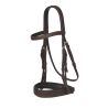 Hunter plat hoofdstel LeMieux met vetersplitste teugels - Havanna / zilver