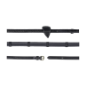 Gummizügel 1/2" mit 7 Stoppern und geflochtener Verarbeitung D Collection Dy'on - Zwart