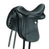 Selle dressage Bates Wide Plus cuir Luxe - Noir