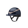Charles Owen Halo Luxe helm met brede klep - Marine / roze of glanzend