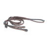 Rênes caoutchouc souple et cuir HFI - Marron