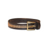Ceinture cuir HFI - Marron / swarovski or