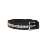 Ceinture cuir HFI - Marron / swarovski argent