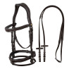 Bridon anatomique avec logo Equestro - Marron foncé