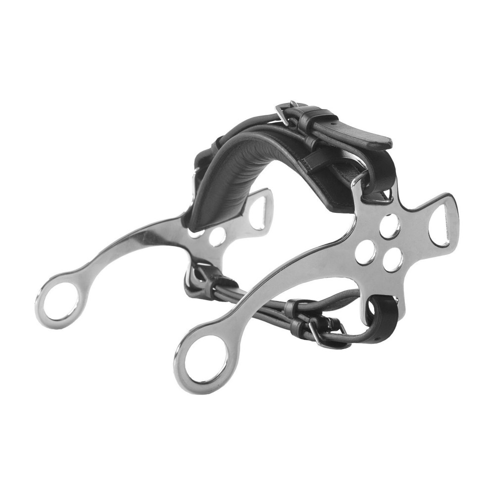 F.R.A. Hackamore Imperial Rênes en Cuir Souple Noir