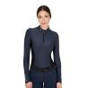 Dames Trainingspolo Lange Mouwen Equestro - Marineblazer