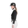 Wedstrijdpolo Monica Horse Pilot lange mouwen dames - Zwart