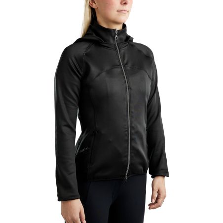 Softshell full zip jas Montar MoBlair afneembare capuchon crystals gun metal dames