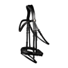 Bridon verni Waldhausen S-Line Blackshine muserolle combinée pull back - Noir