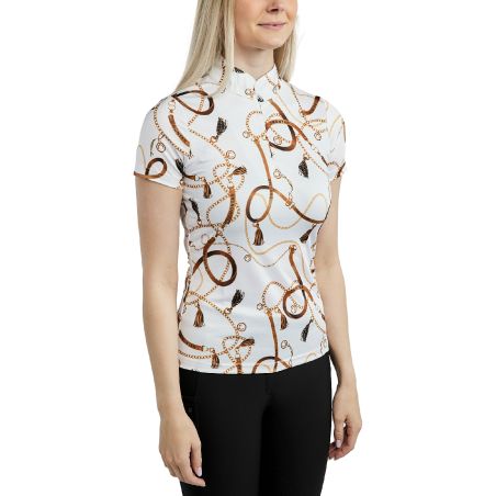 Damespolo met korte mouwen Montar Haily Bridle print