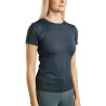 T-shirt maille manches courtes Montar MoStella logo imprimé au laser femme - Ardoise foncée