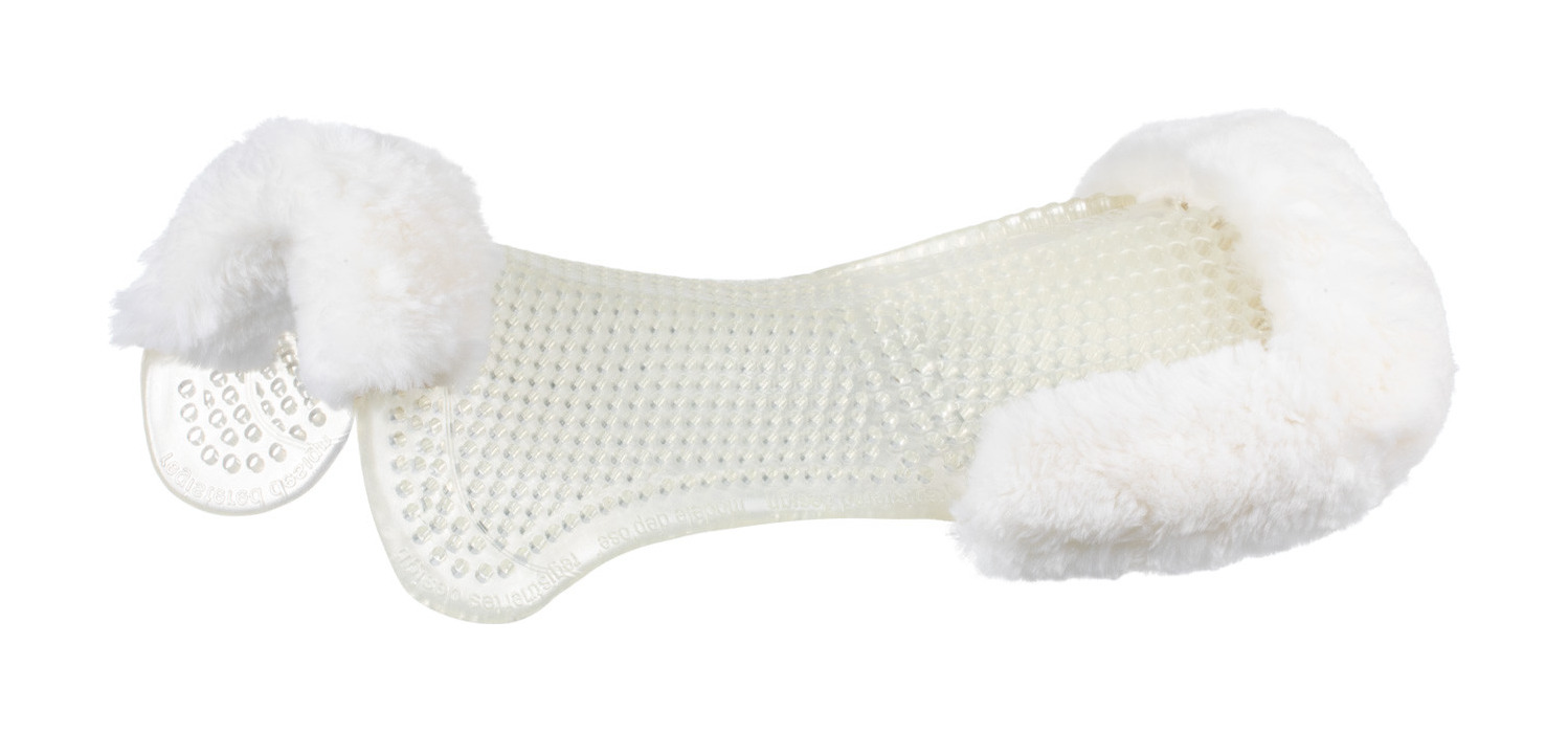 Gel- en schapenvachtverhogend achterkussen Acavallo Zwart