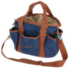 Sac de pansage Zip Kerbl - Bleu foncé / cognac