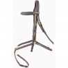 Bridon Kessel T de T têtière triple muserolle croisée - Havane foncé