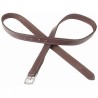 Lederen en nylon stijgbeugelriemen T de T - Donker Havana