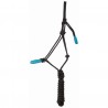 Comfortabele etologische hoofdstel + T-touw - Zwart / turquoise