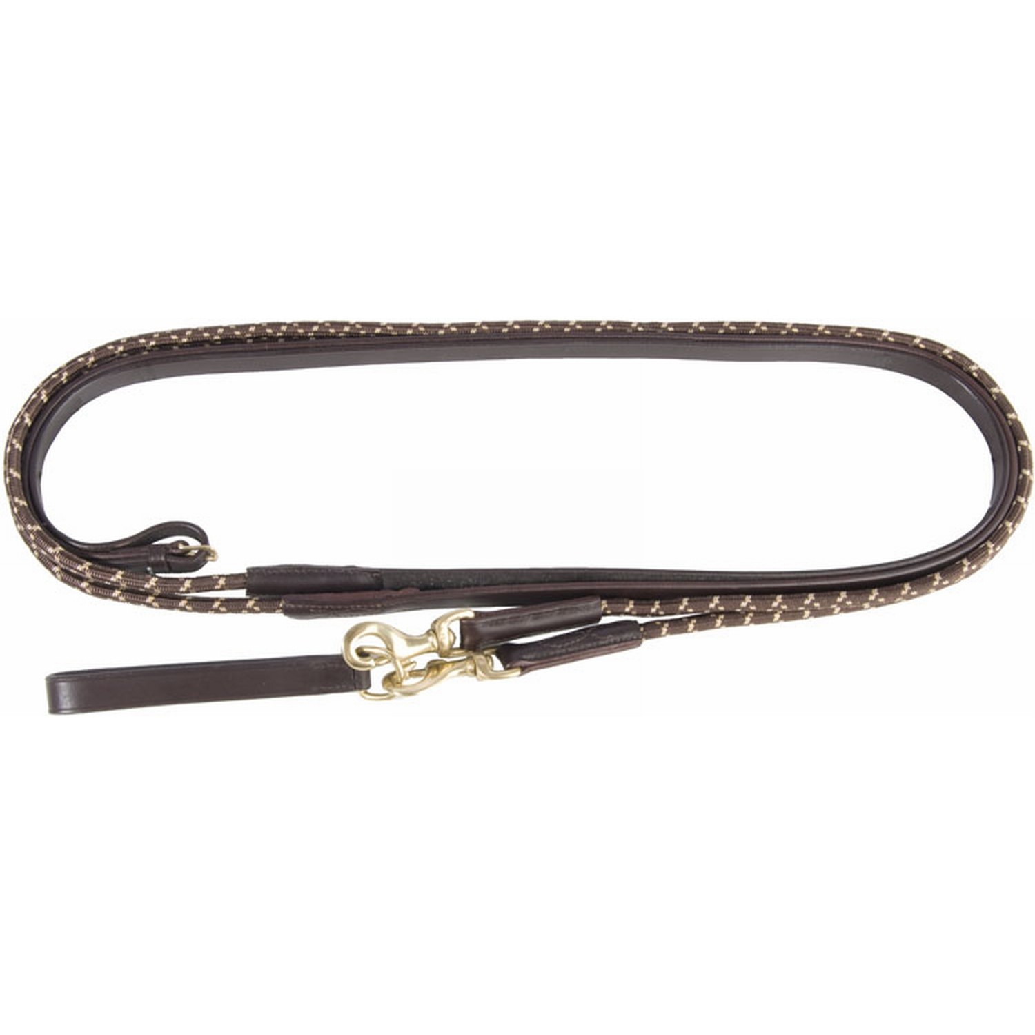 Rênes allemandes corde et cuir T de T Marron