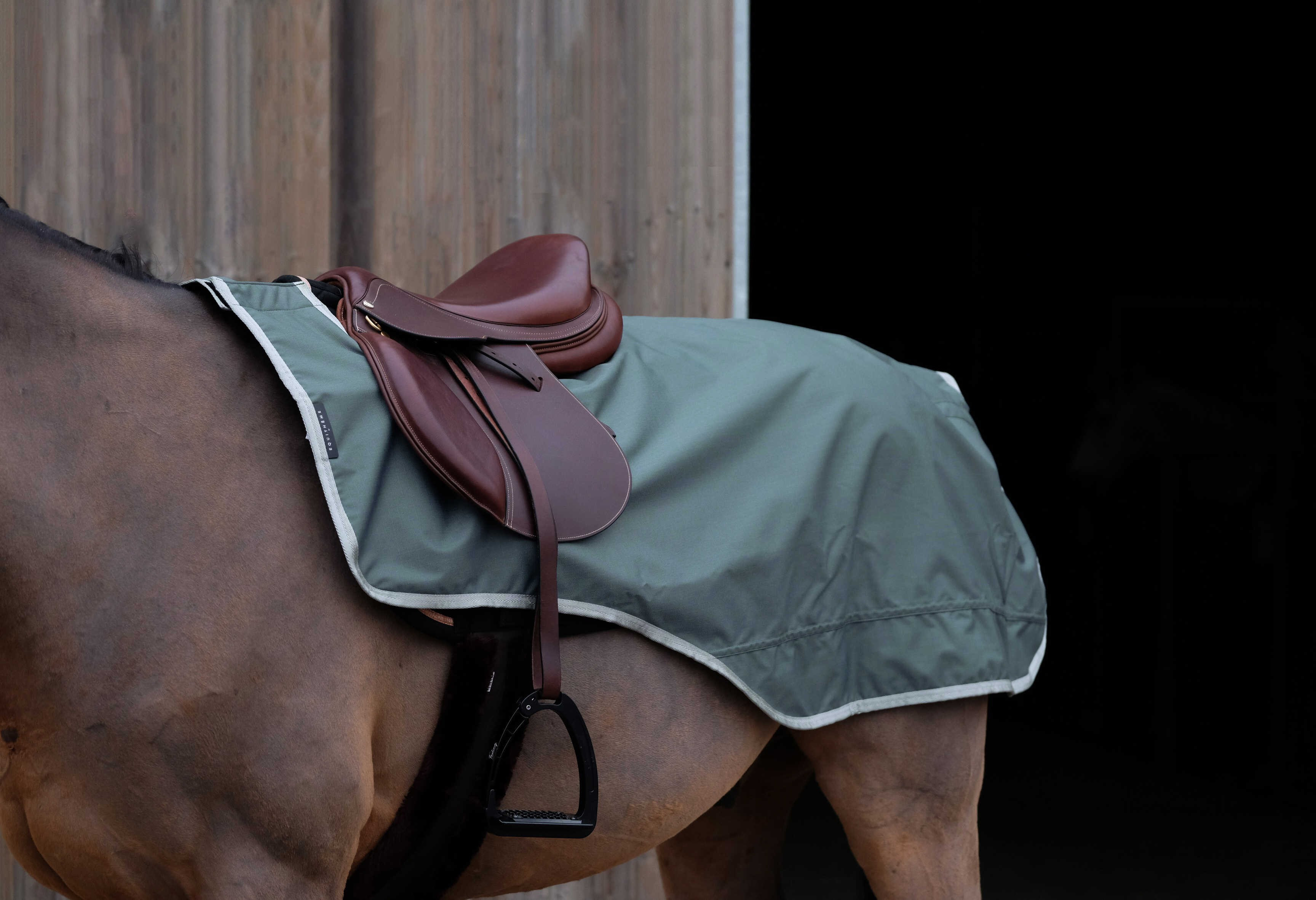 Couvre-reins Equithème Tyrex 600D recyclé doublé polaire Vert