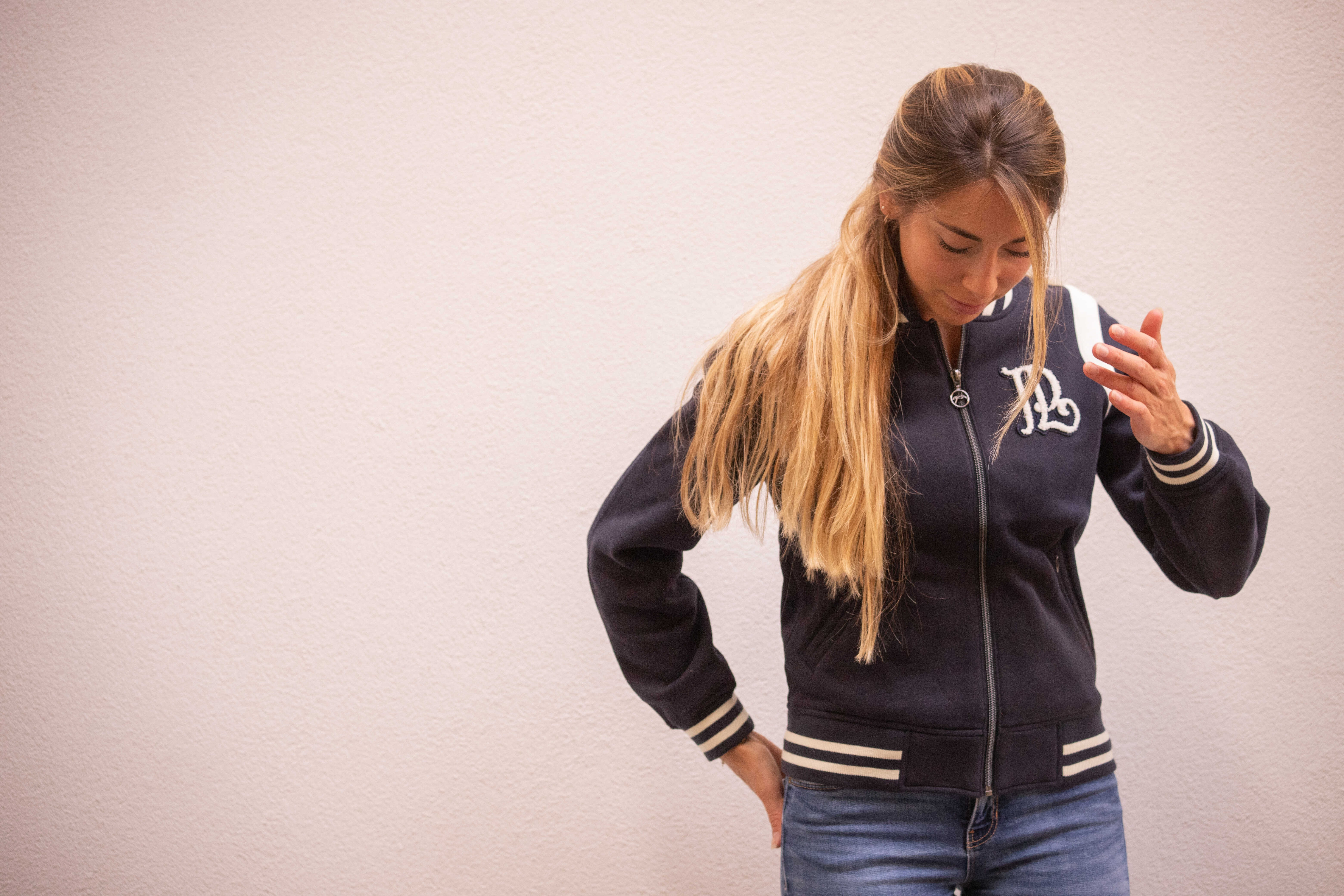 Sweat Pénélope University Marine / offwhite Marineblauw