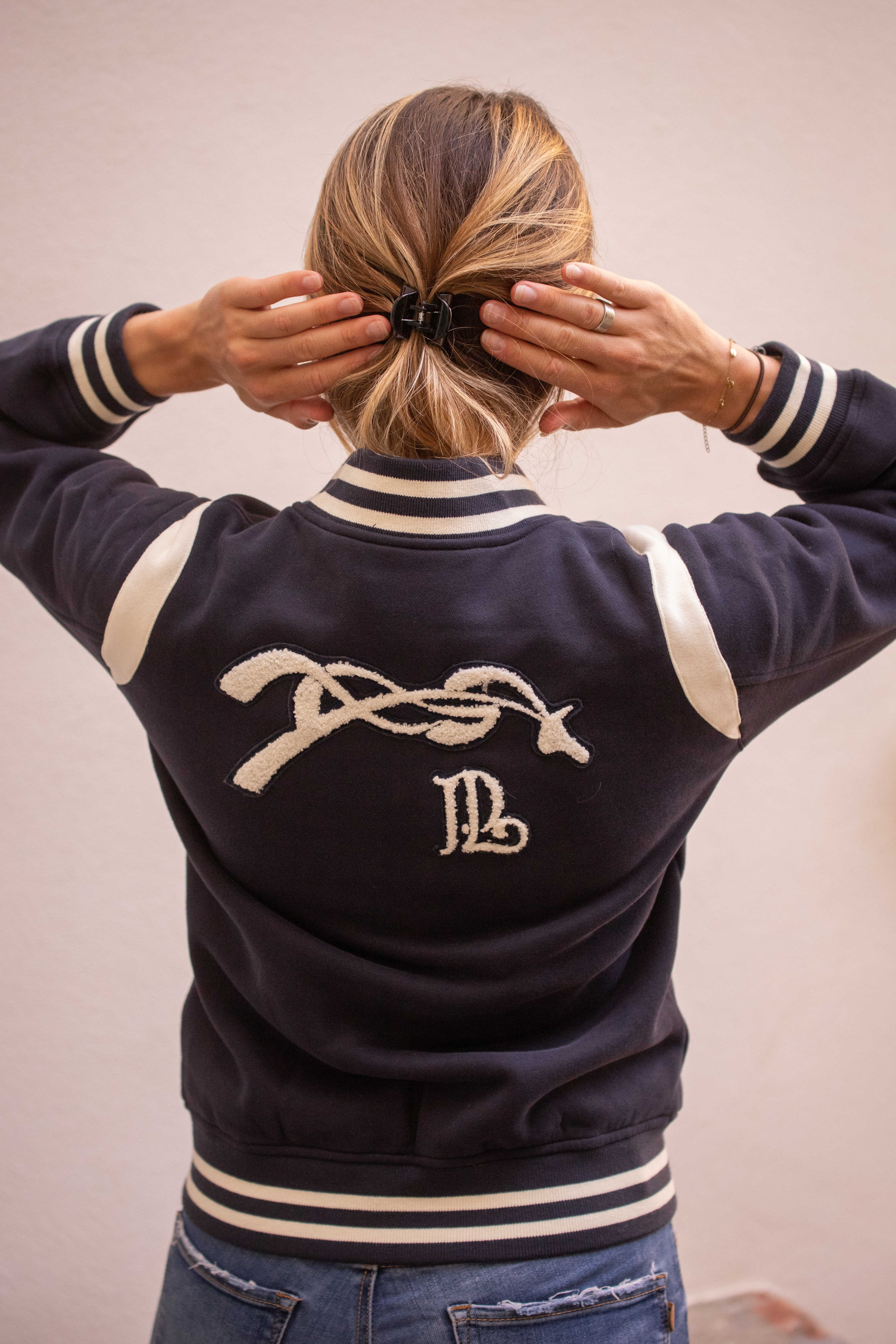 Sweat Pénélope University Marine / offwhite Marineblauw