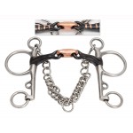 Mors Pelham Shires en acier doux double brisure en cuivre