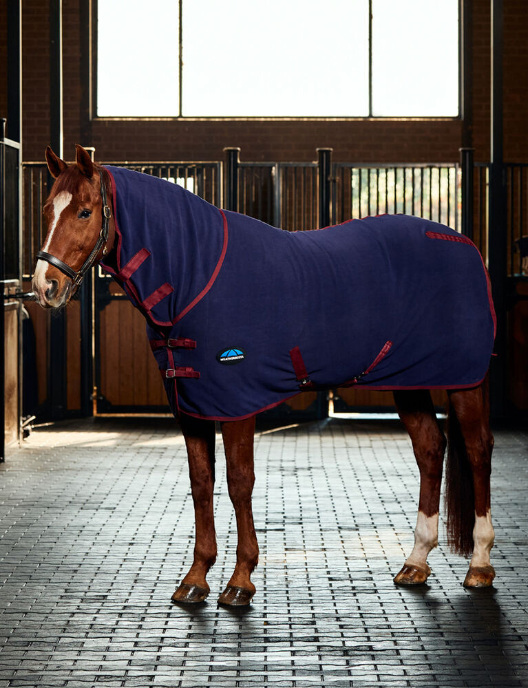 Weatherbeeta antistatische fleece combo zweetdeken Marine / bordeaux