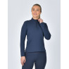 Dublin damesrijpolo met lange mouwen, aansluitend en geborsteld - Marine