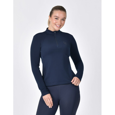 Polo d'équitation Dublin manches longues brossé femme