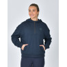 Dublin fleece-trui met capuchon, dames, 1/4-rits - Marine