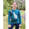 Kinder T-shirt met lange, pofmouwen Dublin Poppy - Blauw légion / pony silhouet