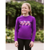 Kinder T-shirt met lange, pofmouwen Dublin Poppy - Keizerlijk violet / gevleugelde pony’s