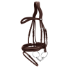 Bridon Muserolle Medium en Cuir Souple Dy'on - Marron