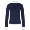 Kentucky Classic wedstrijdbloes dames met glinsterende rits lange mouwen - Marine