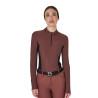 Dames Trainingspolo Lange Mouwen Equestro - Bruin