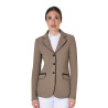 Veste de concours femme en tissu technique stretch Equestro - Walnut