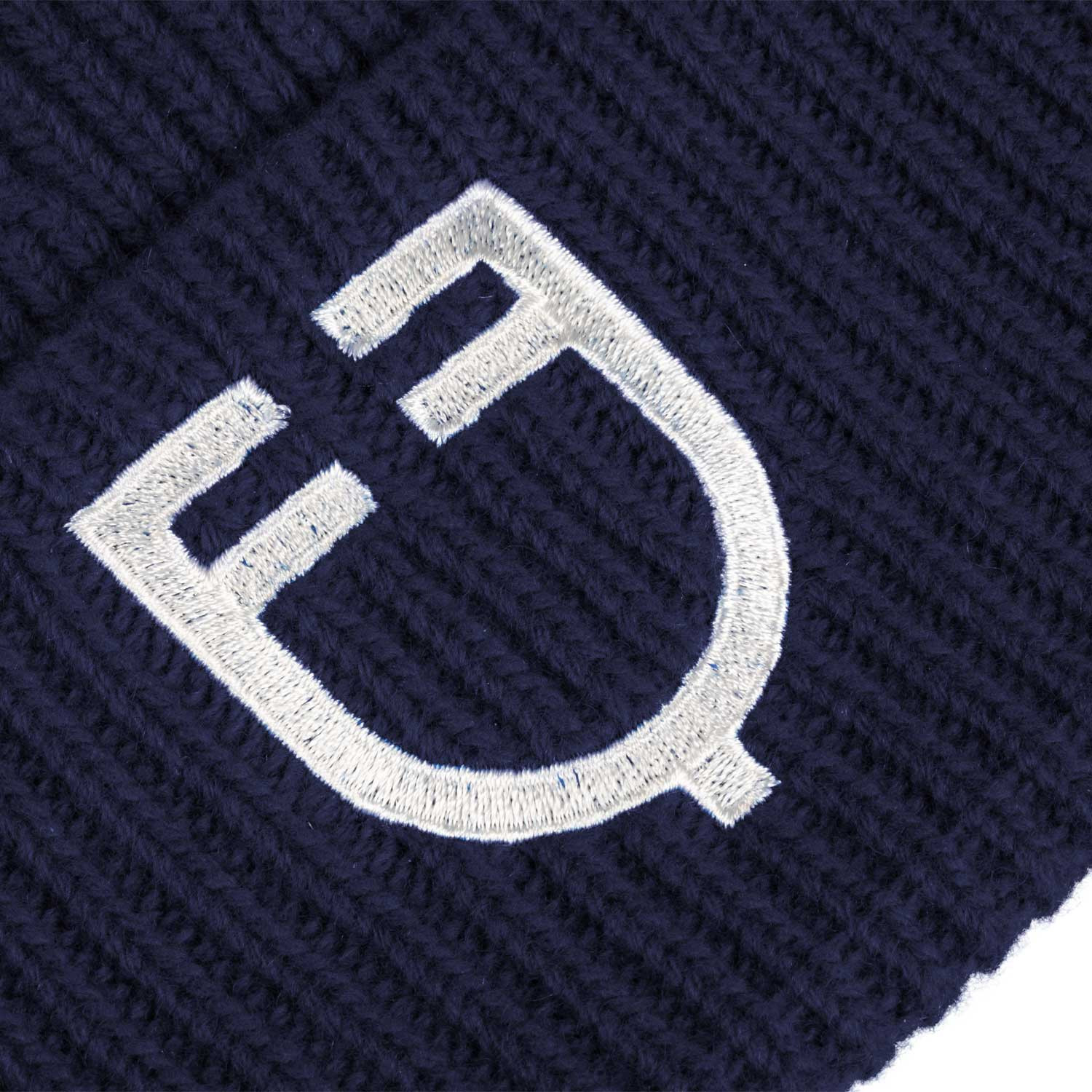 Bonnet unisexe en maille côtelée Equestro x FISE Marine blazer Bleu marine