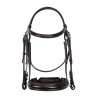 Bride de dressage Equestro en cuir sans rênes - Marron foncé