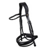 Bridon de dressage Equestro Diamond en cuir - Noir