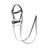 Bridon en cuir brillante pour hobby horse Equestro - Noir