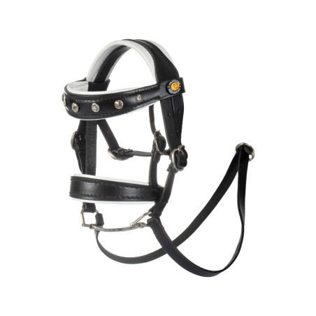 Bridon en cuir Equestro avec strass pour cheval jouet