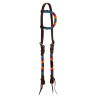 Westernhoofdstel Pool’s Serape one-ear met geolieerde parels - Donkerbruin