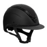Casque femme Equestro Apocalypse coque mate avec strass EN 1384-2023 - Noir / noir